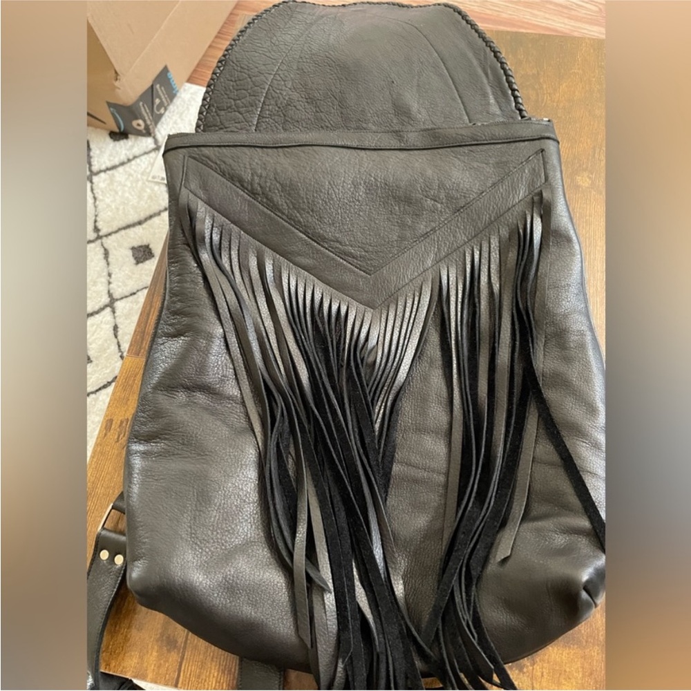 Black Fringe Backpack - image 2